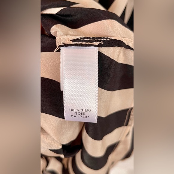 Banana Republic Silk Striped Short Sleeve Blouse with Ties - Picture 5 of 5